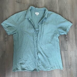 Rhythm Cotton/Linen Short Sleeve Button Down, XL